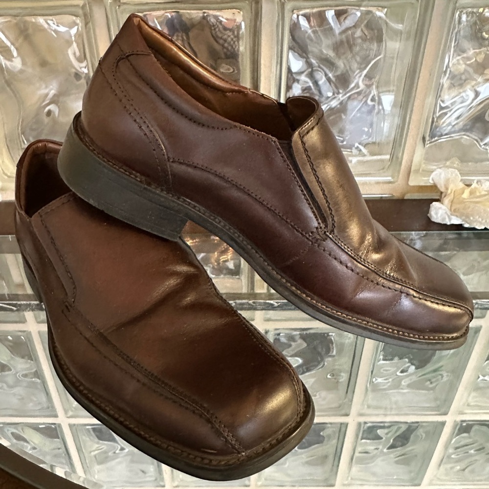 Men's Brown Leather Slip-On Shoes